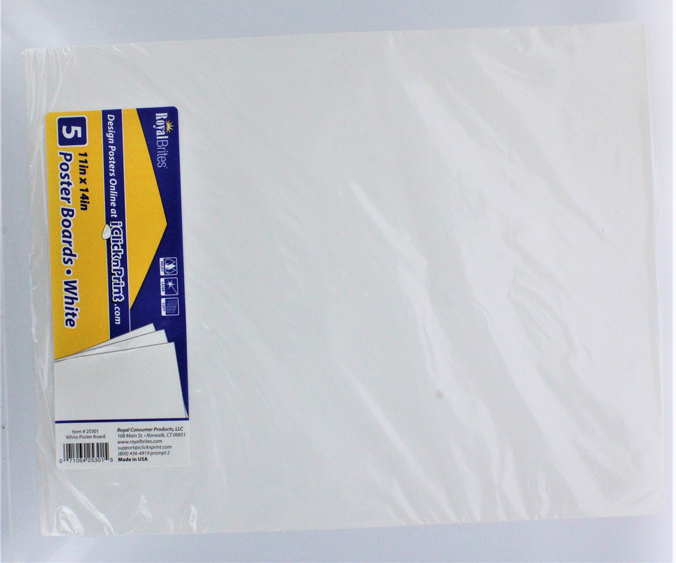 Amazon.com : Royal Brites Poster Board White, 11 x 14 Inches, 5